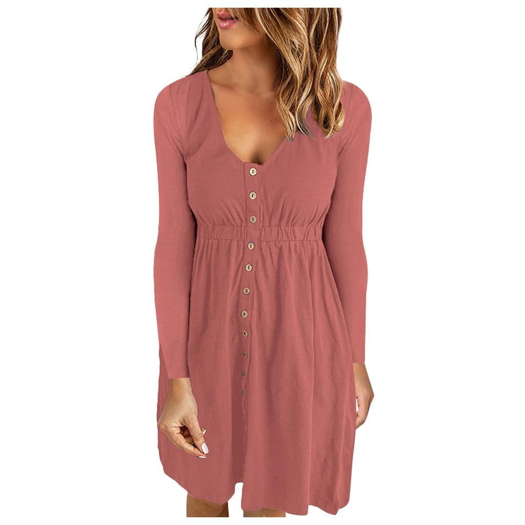 A Fashionable Solid-colored Loose Dress For Ladies