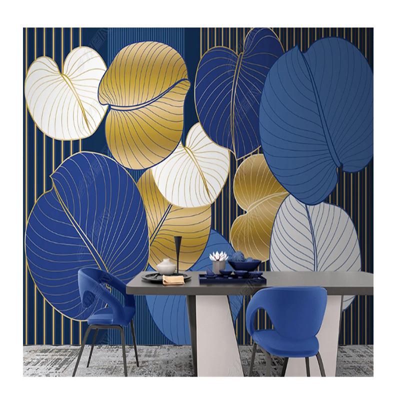 

Minimalist Light Luxury Plant Leaf Wallpaper for Living Room TV Sofa Background Wall Papers Home Decor Mural 200 cm(W) x 140 cm(H)