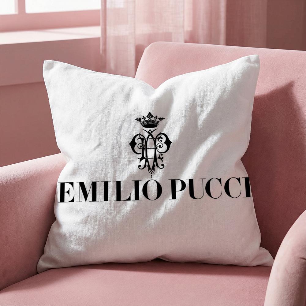 Fashion E-Emilio logo Puccis Cushion Cover Multi-Scene Pillow Cover for Home & Car - Reversible, Soft & Durable for Daily Use