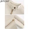 BITCED Fashion Women's PU Leather Short Jacket with Stand Collar Lightweight Spring/Autumn Leather Jacket