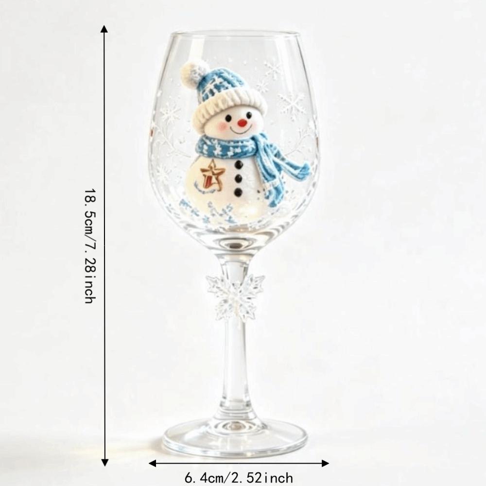 Glassware Santa Claus Christmas Wine Glass Elk Transparent Glass Goblet Snowman 3D Creative Tall Glass Christmas
