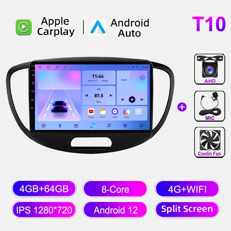 4G WIFI Android 12 Car Radio For Hyundai Grand I10 2008-2012 Multimedia Video Player GPS Navigation BT Carplay Auto Head Unit