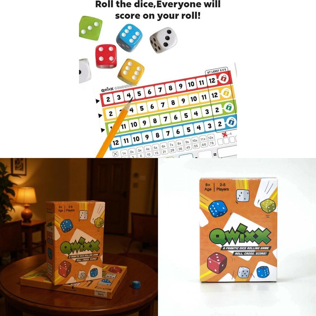 Qwixx Family Game With Cardboard Materials For Interactive Party Fun