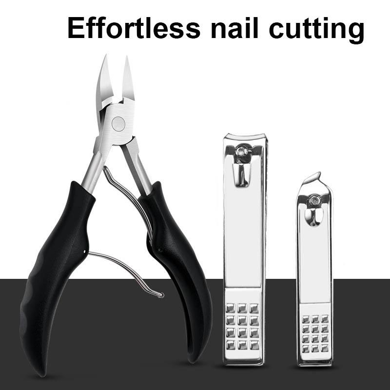 Stainless Steel Manicure & Pedicure Set with Nail Clippers File Dead Skin Pliers Nail Scissors-Durable Salon & Home Use