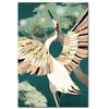 Retro Chinese Style Gold Flying Crane Abstract Sun Animal Canvas Painting Birds Posters Prints Wall Painting for the Living Room