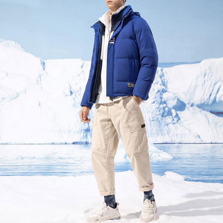 Anta Basketball Series Hooded Sport Casual Down Jacket Men Outerwear Blue 152141910-2