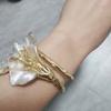 Openable Golden and White Bangle Armlet Metal Flower Bracelet Classical Tulip Bangle  Girls