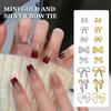 50 st Metalllegering Rosett Naglar Konst Dekoration Silver Guld Nagelberlocker DIY Manikyr Design Smyckestillbehör Verktyg