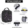 Purple Gray Goth Spooky Insulated Lunch Bag with Detachable Buckle Handle Portable Lunch Box Reusable Bento Tote Bag