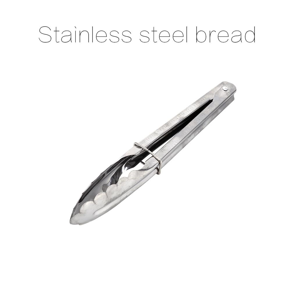 9" Stainless Steel BBQ Clip Buffet Food Tongs Bread Steak Kitchen Serving Clamp Tools