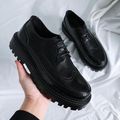 Men'S Shoes Casual Leather Shoes British Retro Trend Brock Platform Heightening Small Leather Shoes 21259-R