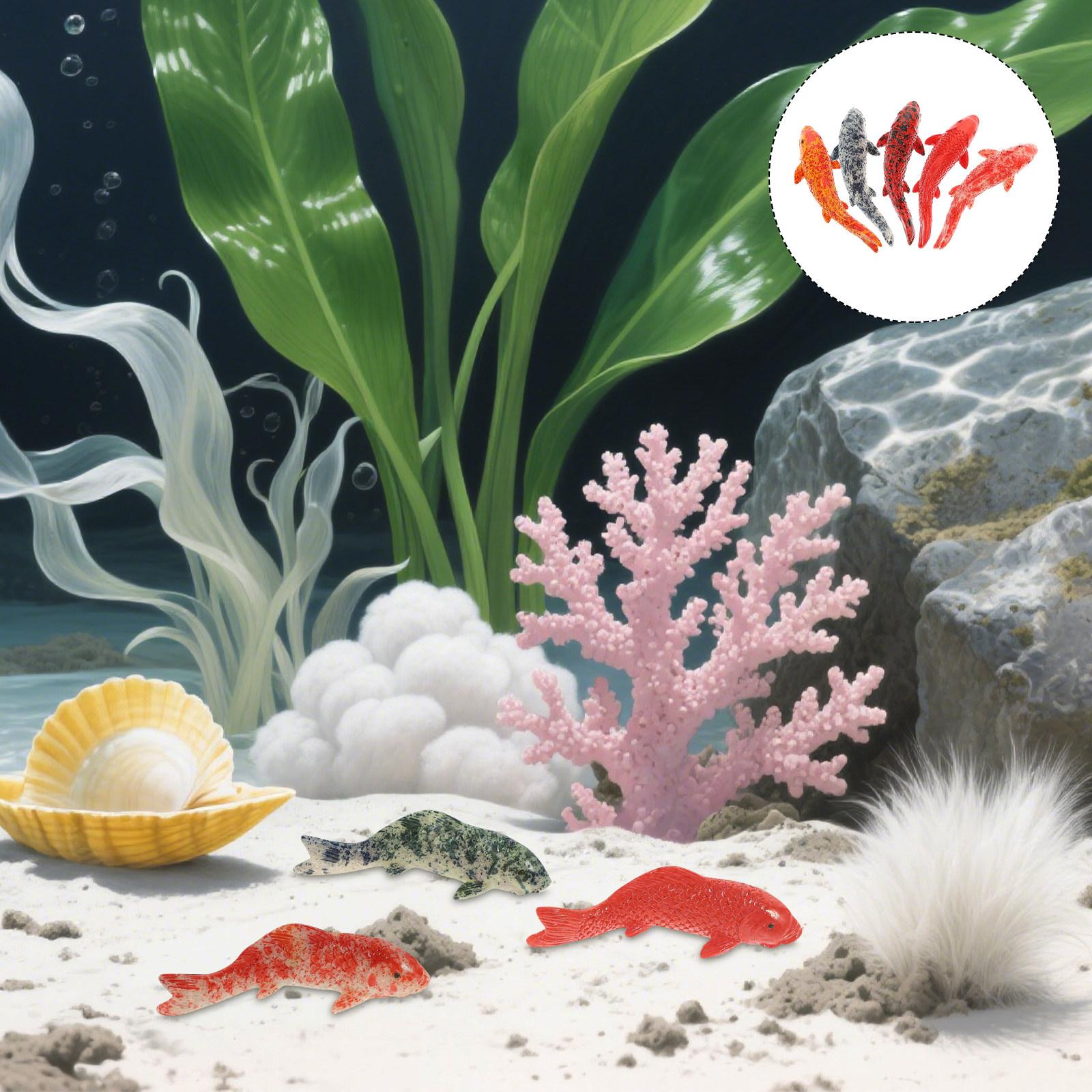 

5Pcs Realistic Goldfish Decor Resin Simulated Fish for Aquarium Tank Household Decor Floating Fish Scene Luminous Ocean 5.5X1.8X1.5CM