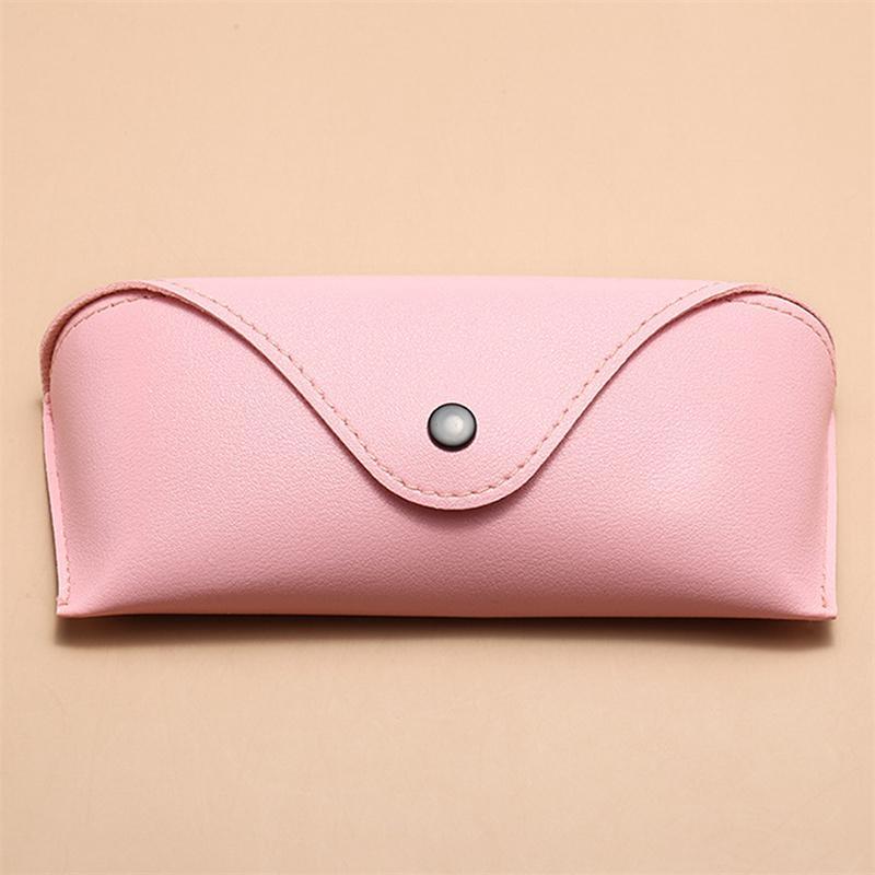 Durable PU Leather Glasses Case Sunglasses Solid Color Pouch Bag Eyewear Box Lightweight Convenient Protable