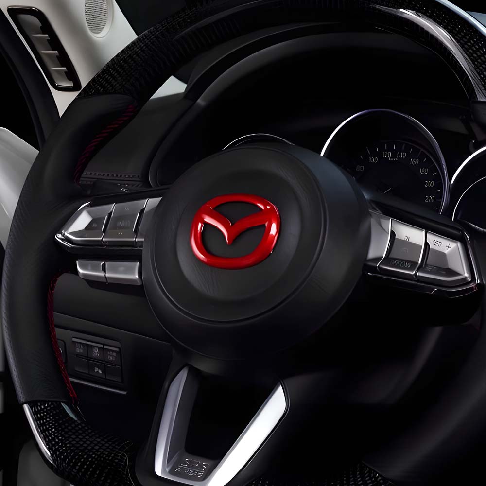 1pcs Car Steering Wheel Emblem Logo Auto Decorative Styling For Mazda Speed MS 3 5 6 Axela Atenza CX-3 CX-4 CX-5 CX-8 CX-7 MS MP