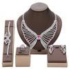 Modischer und umweltfreundlicher Zirkon-Halsketten-Ohrring-Set mit Kupferintarsien, 4-teiliges Bankett-Hochzeits-Accessoire
