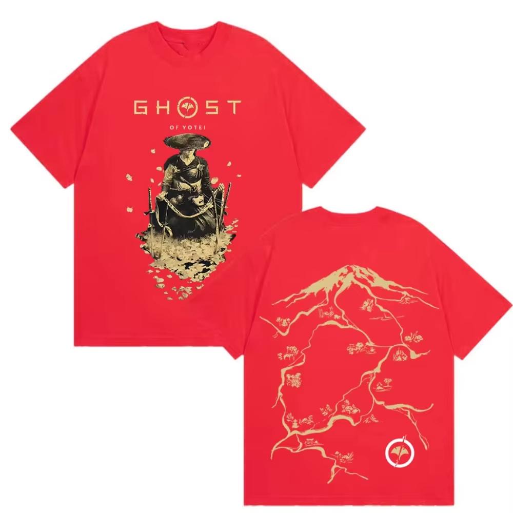 Ghost of Yotei Graphic T Shirt Japanese Samurai Cosplay Game Clothing Tshirt Men Unisex Y2K Fashion High Quality Cotton T Shirt