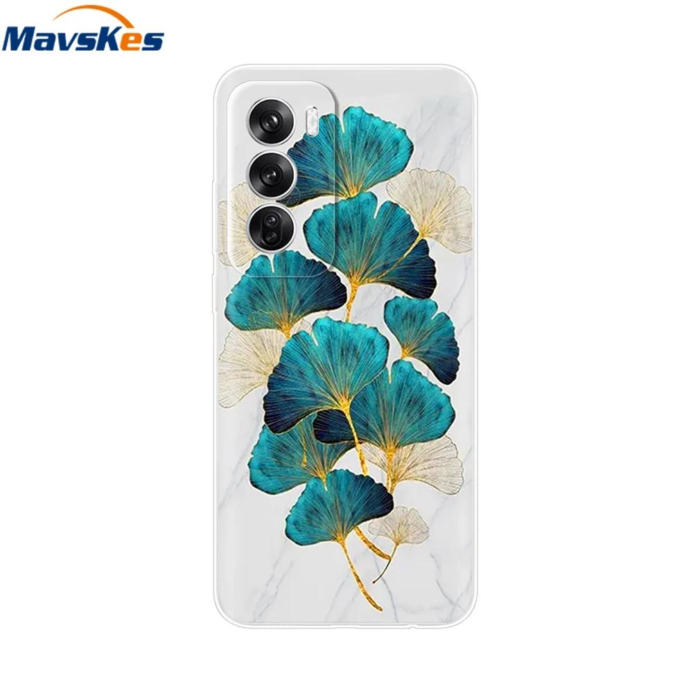 OPPO Reno 12 Pro 5G Case Fashion Flower Silicone Phone Case For OPPO Reno 12 Cover Reno12 Pro Bumper 2024 Soft Black TPU Fundas