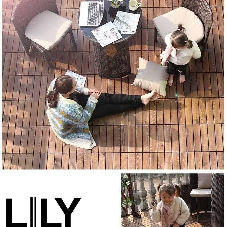 Karbonisiertes Holz Außenbodenbelag für Terrasse & Garten DIY