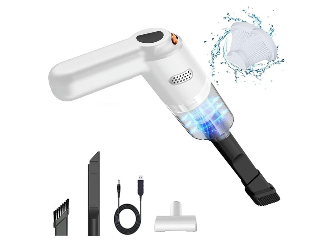Cordless Handheld Car Vacuum, 10000Pa Wet & Dry Strong Suction – white