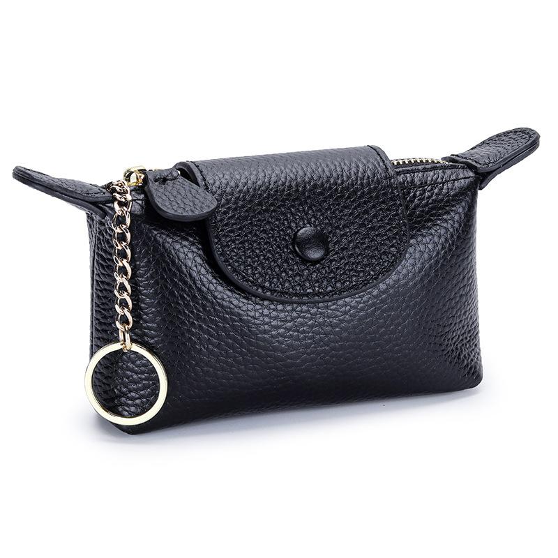 

The first layer of cowhide is fashionable and simple, and the new large-capacity hand-held loose money bag is a versatile leather small coin bag. чёрный