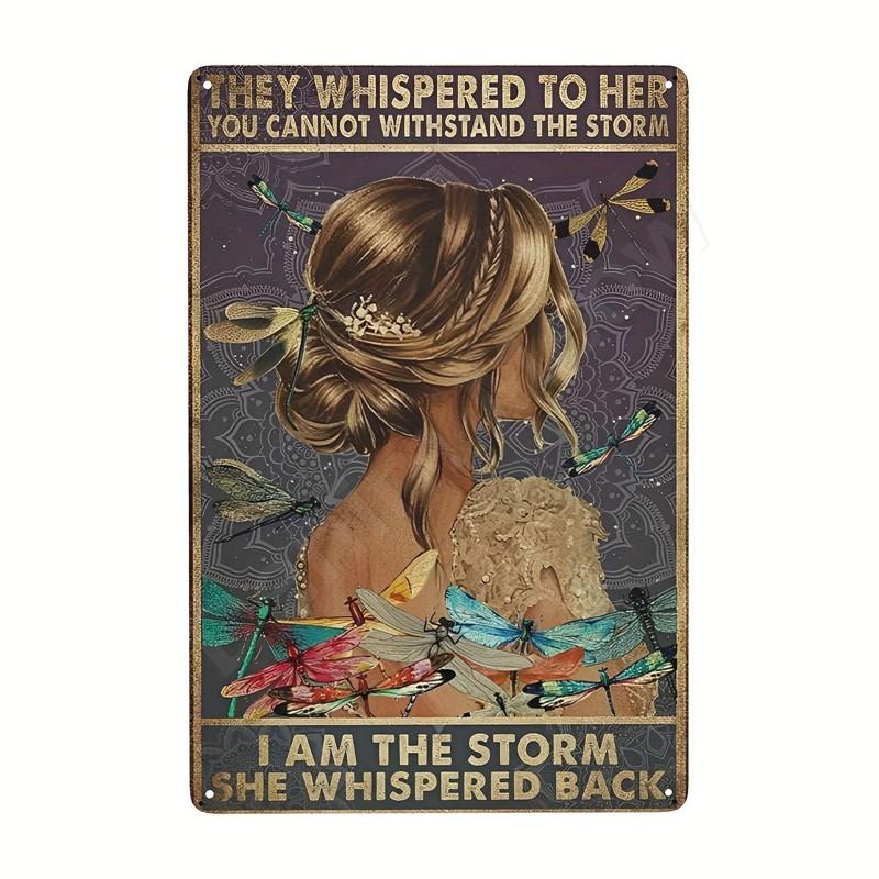 Inspirierende Sprüche auf Blechschildern, Retro-Wandkunst, Sei gut zu dir selbst, Vintage-Hippie-Mädchen, Poster für Zuhause, Garten