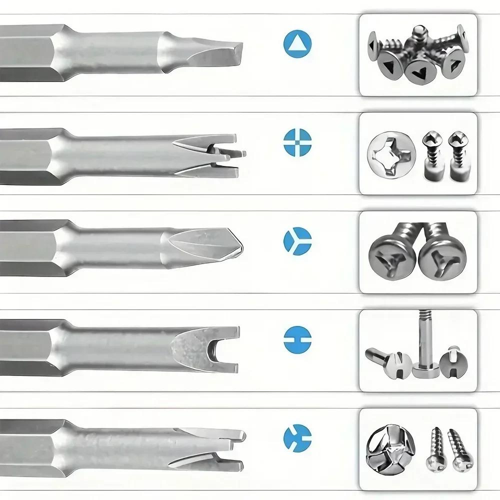 13/7/5Pcs Special-shaped Screwdriver Bit Set Y Shape Triangle Inner Cross Three Points Screw Driver Hex Magnetic Bit Tools