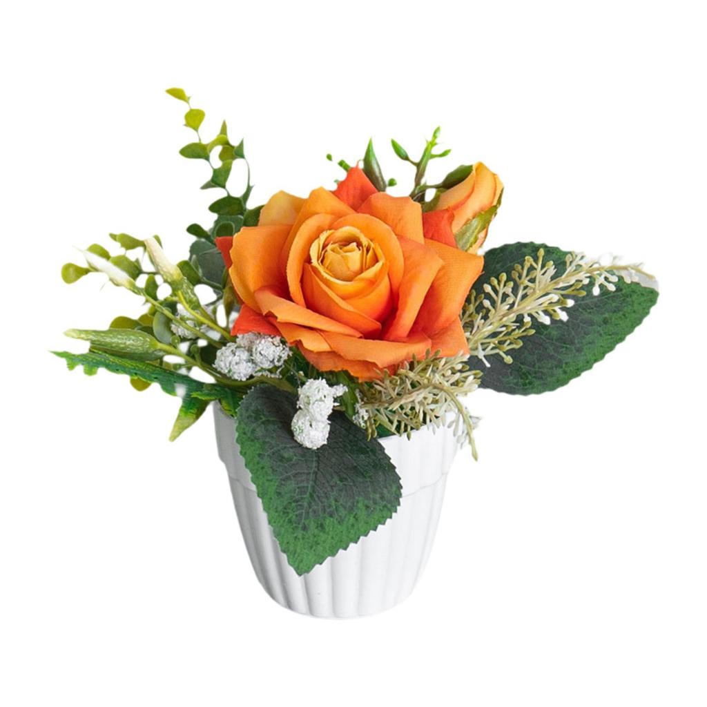 Artificial Potted Rose Flowers Fake Plants Potted Decor Nordic Design Realistic