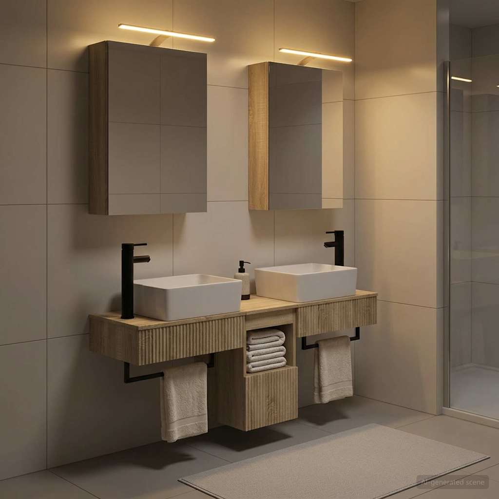 Bathroom Cabinet Set 5 Pcs Sonoma Oak 50 X 14.5 X 70 Cm