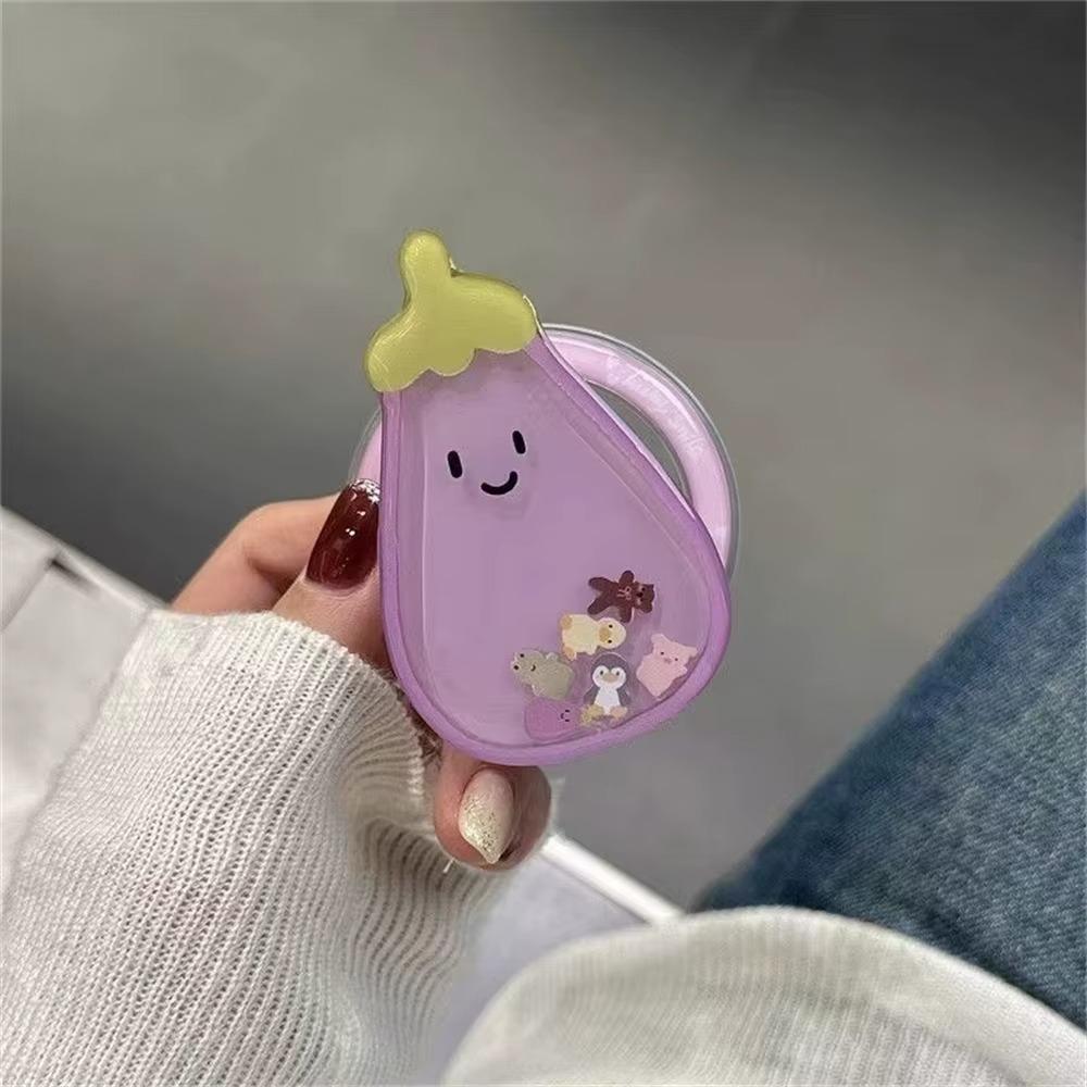 

Korean Cute Purple Eggplant Magnetic Holder Grip Tok Griptok Phone Stand Holder Support For iPhone 15 For Pad Magsafe Smart Tok