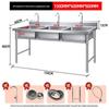 TLXT Stainless Steel Triple Basin Dishwashing Sink