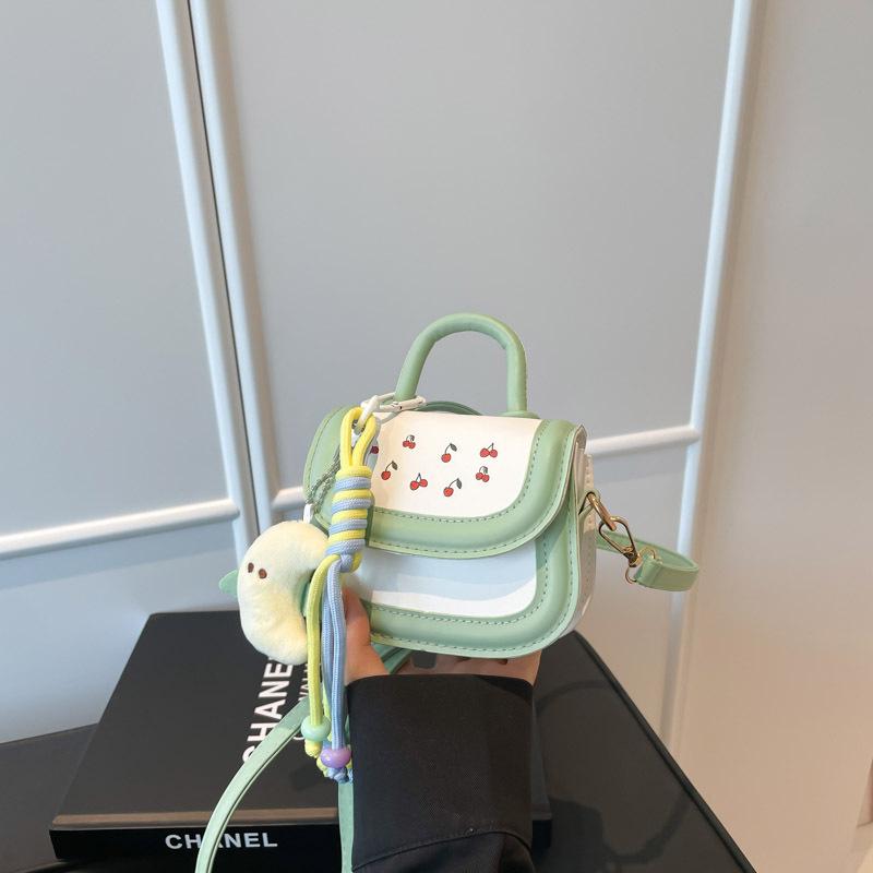Sweet wind portable small square bag women's bag summer new contrasting color mini shoulder bag trendy versatile messenger bag