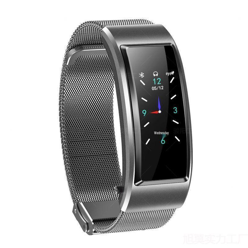 Smart Sports Bracelet: Heart Rate & Blood Oxygen Monitor with Bluetooth Earphones for Men & Women