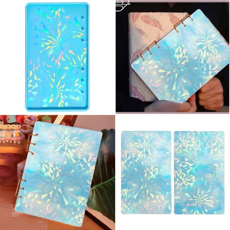 Holographic Light and Shadow Notebook Cover Decorative Silicone Mold Mirror AB Surface Jewelry DIY Handmade Tool