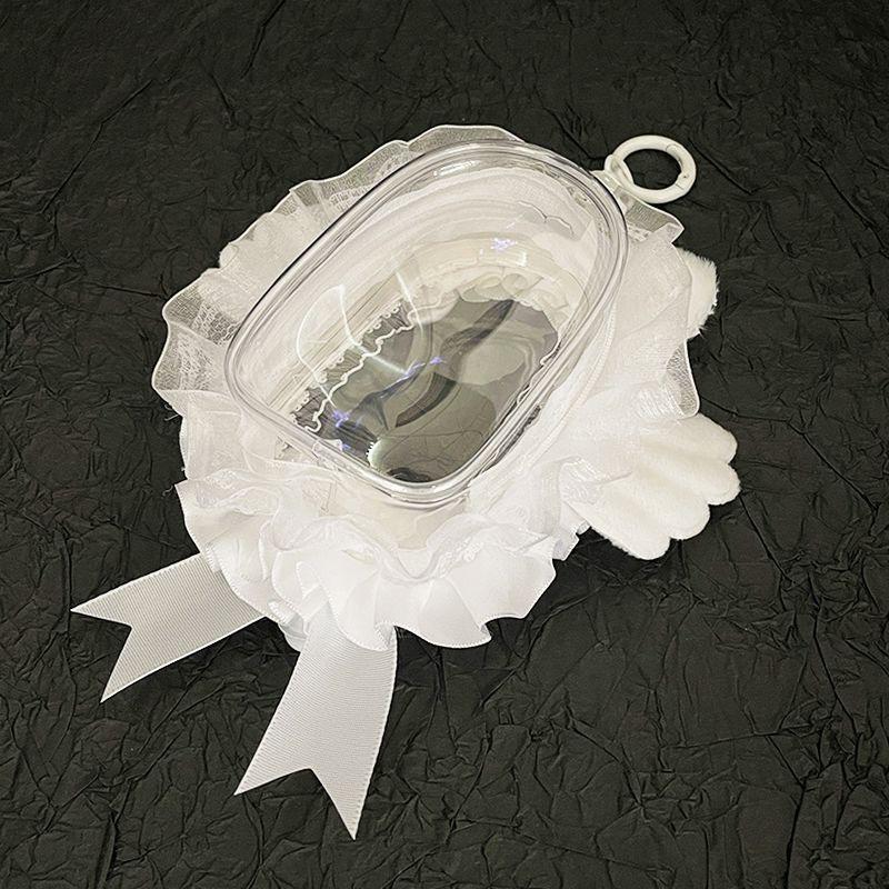 Original Lace Itabag Kawaii Mini 10cm Doll Storage Bag Transparent Handmade Bag Anime Doll Protective Case with Wings Decoration
