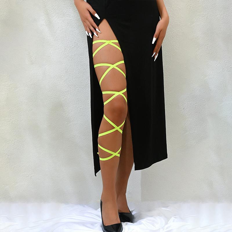 Punk Arm Wrap Elastic Crossed Straps Sexy-Leg Wraps Festival Garter Belt For Dancing Body Harness