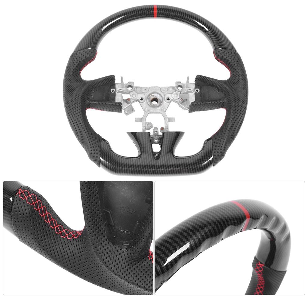 Hydro Dip Carbon  Look Steering Wheel Perforated Leather Replacement For  Q50 2014 to 2016 Hydro Dip Steering Wheel