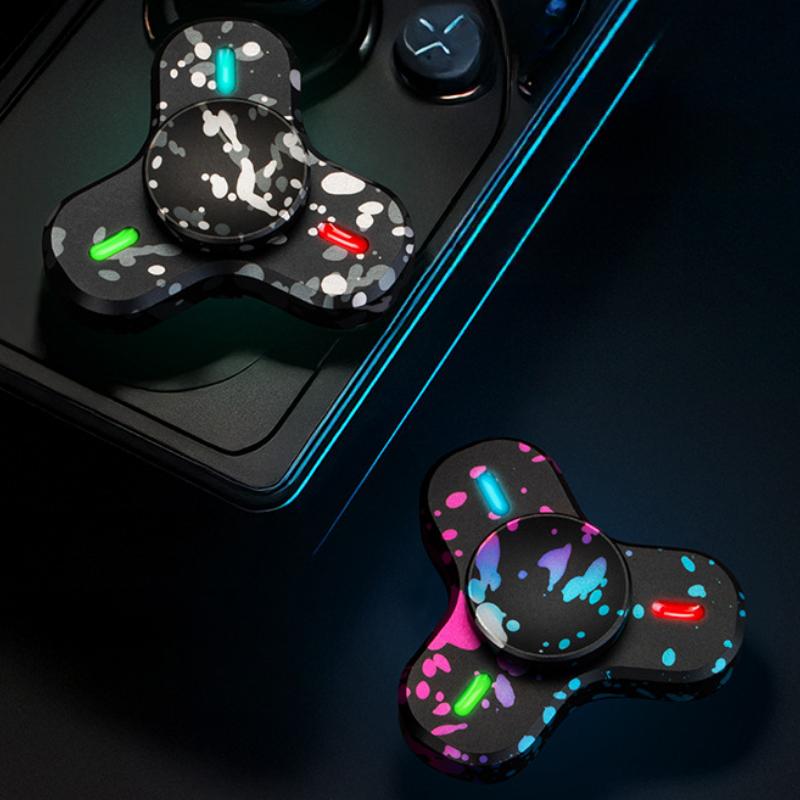 Mini Fidget Spinner Luminous EDC Alloy Relieve Stress Relief Toy Antistresse Hand Spinning Top Tip Glowing Gyroscope Children