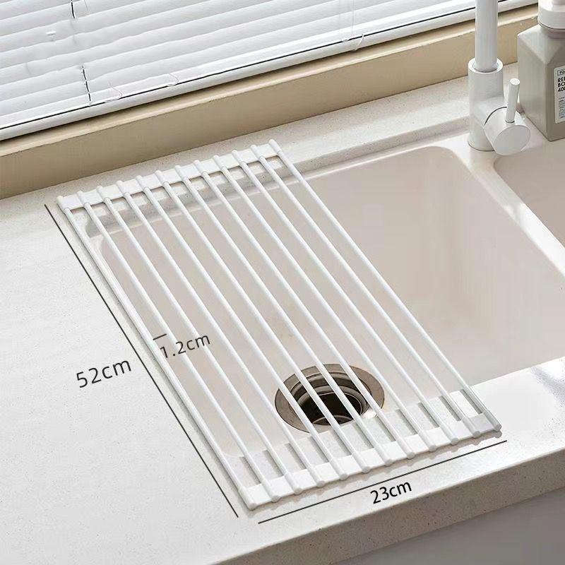 Silicone Drain Rack Sink Bracket Drain Rack Kitchen Drain Pad Water Filter Thermal Insulation Multi Power Roller Blind Folding