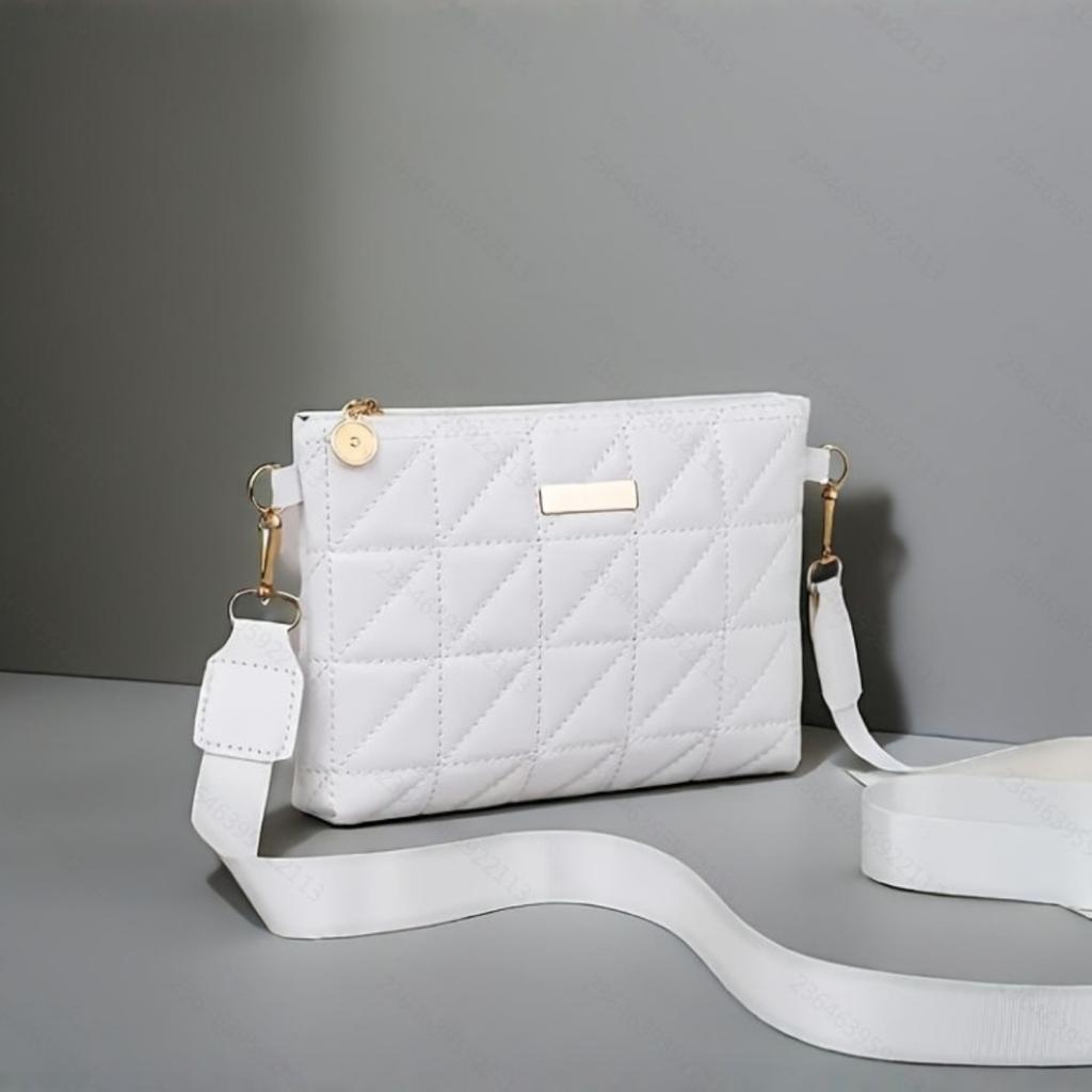 Striped Shoulder/crossbody Handbag, Exquisite Hardware Zipper Closure, Black and White Multifunctional Daily Travel Essential High-quality Bag