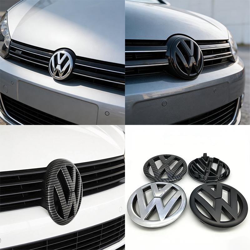 5K0853601C VW 135mm Car Front Grill Logo Emblem 110mm Rear Trunk Lid Badge For Volkswagen Golf MK6 Replacement Auto Accessories ze5