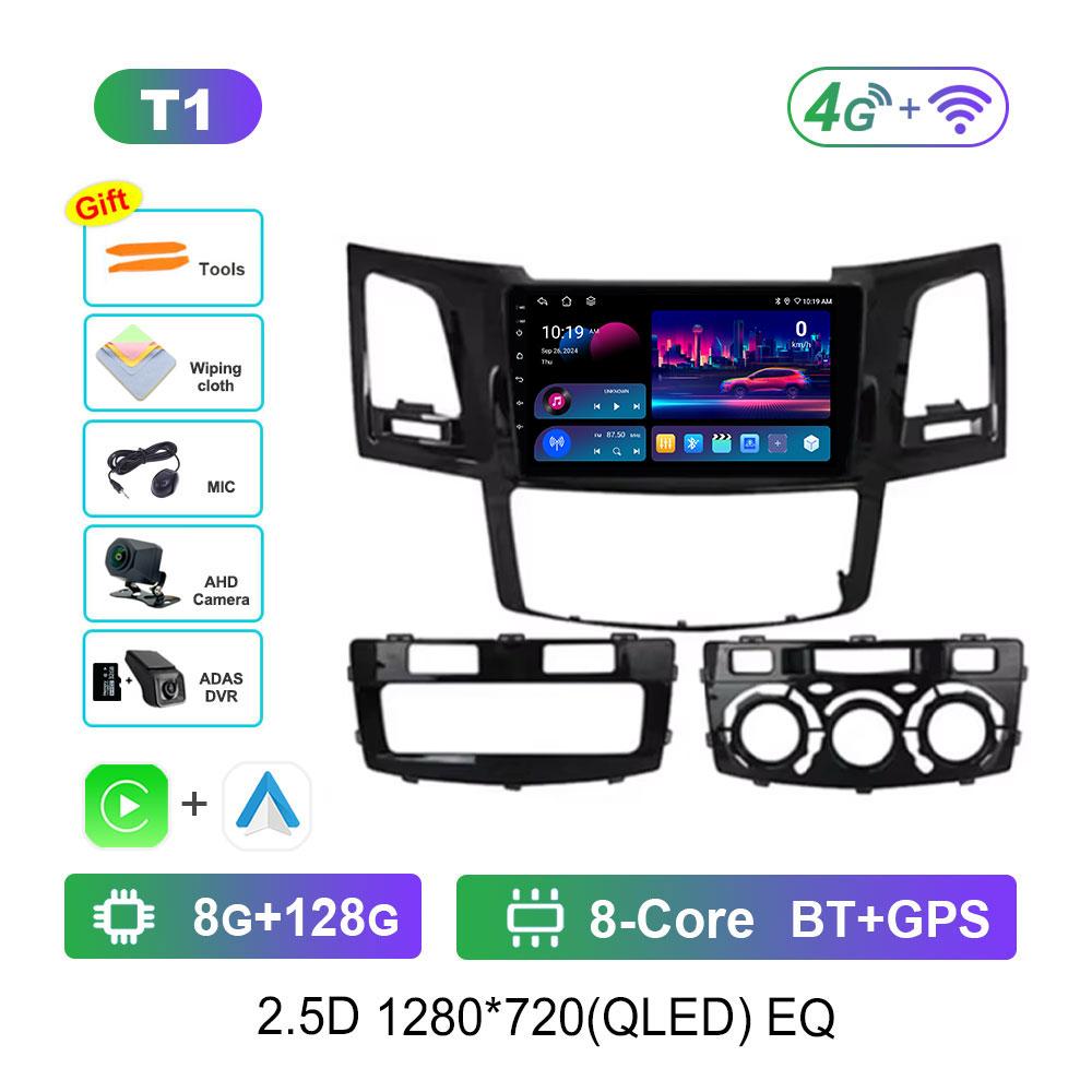 Bluetooth WiFi GPS Navigation Android 14 for Toyota Fortuner HILUX Revo Vigo 2007 - 2015 HD Screen Car Radio Multimedia Player