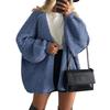 Women's Fashion Solid Color Coats Long Sleeved Knitted Casual Cardigan Sweater Jacket