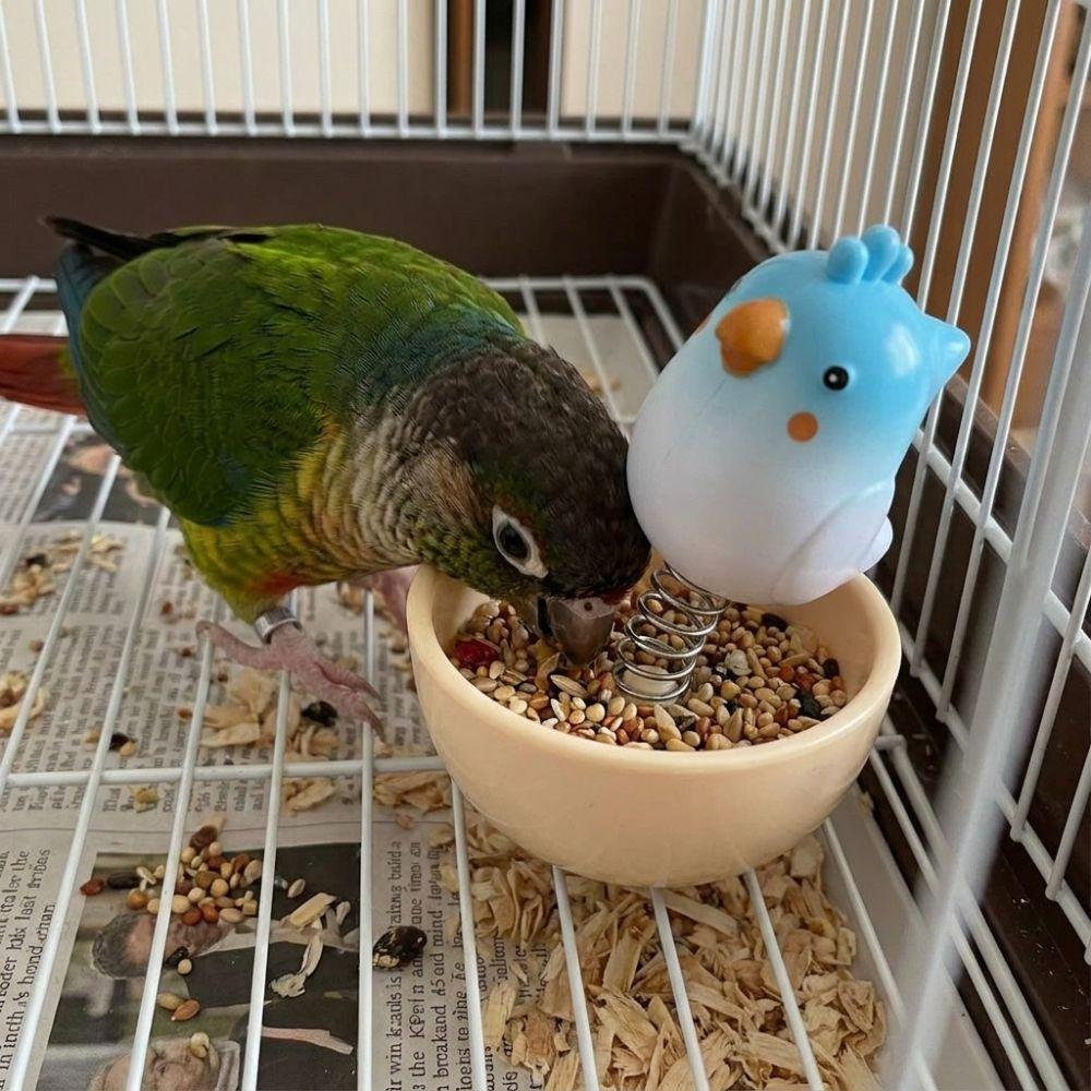 Pet Supplies Bite Resistant Bird Food Bowl Large Capacity Anti Spill Pet Feeding Cup Cartoon Shape Parrot Feeder Toy Pet Feeding