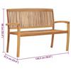 VidaXL Banc de Jardin Empilable et Coussin Banc de Patio Meuble de Jardin Banc de Terrasse Meuble d'Extérieur Parc 128,5 cm 3063286
