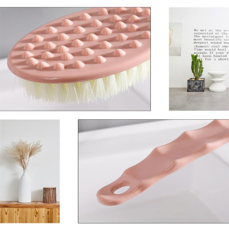 Long Handle Bath Shower Brush Non-slip Grip Soft Massage Bristles for Deep Cleansing Back Skin Bathroom Use