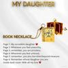 Openable Book Necklace Stainless Steel Gold Color Message Mini Book Pendant Necklace with Pages of Engraved Information