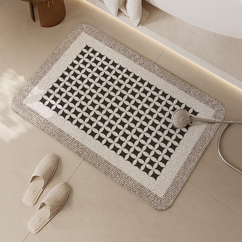 Toilet Door Bathroom Diatom Mud Quick-drying Foot Pad Bathroom Carpet Bathroom Bathroom Floor Mat Anti-slip Strong Water Absorption