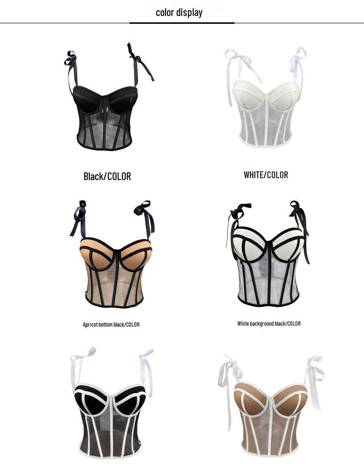 Γαλλικό Γλυκό & Πικάντικο Γυναικείο Μπαντό Τοπάκι με Κορδόνια - Σέξι Τοπ που Σφίγγει τη Μέση