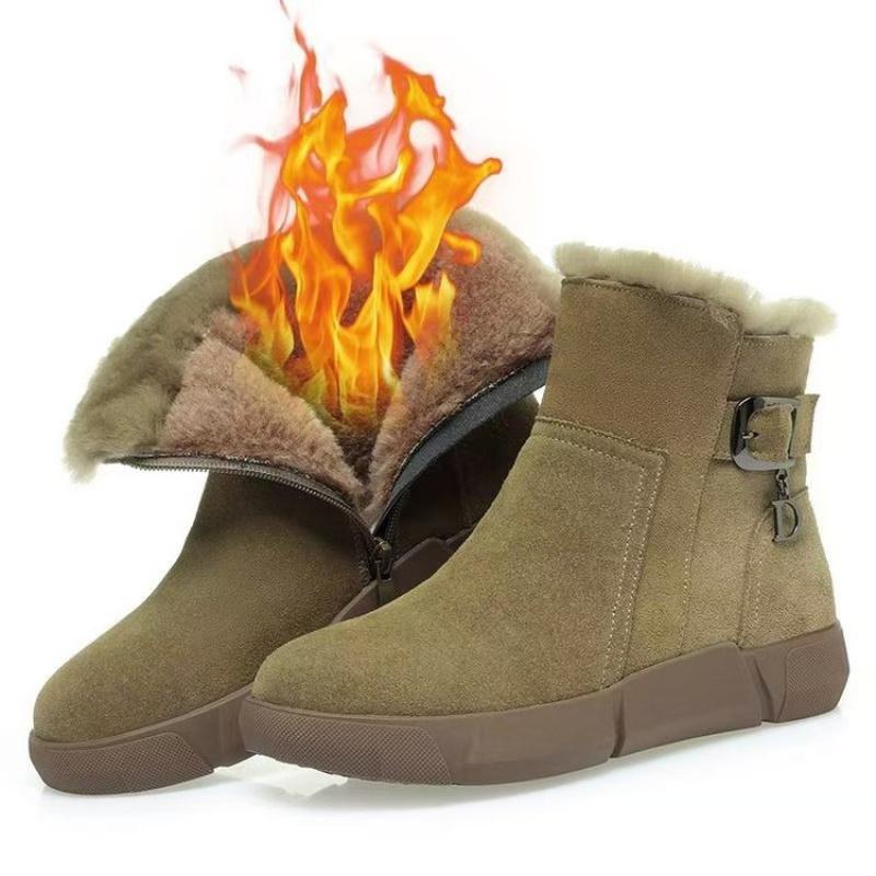 

Женские зимние утепленные хлопковые ботинки, нескользящие ботинки на толстой подошве 40 хаки