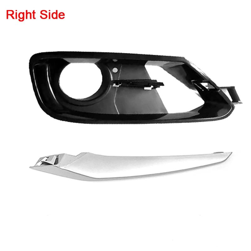 Car Front Bumper Fog Light Cover Set With Silver Trim or BMW 3 Series F30 F31 2012-2015, W/ TRIM LINES, W/ SPORT LINE